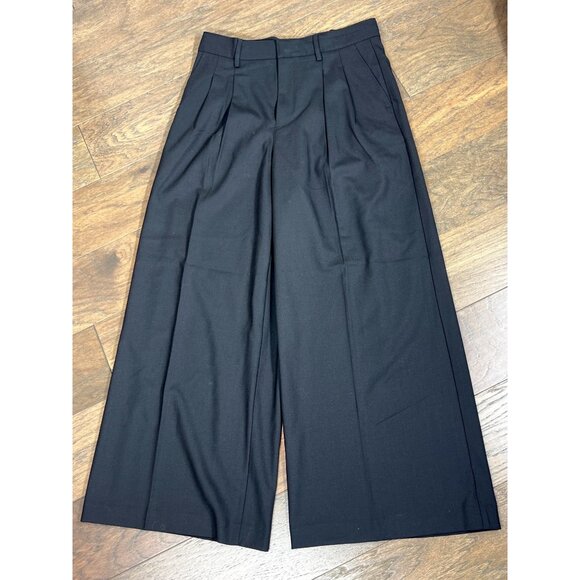 MADEWELL The Harlow Super-Wide Leg Trouser Black Sz 4 NWT - Picture 1 of 8
